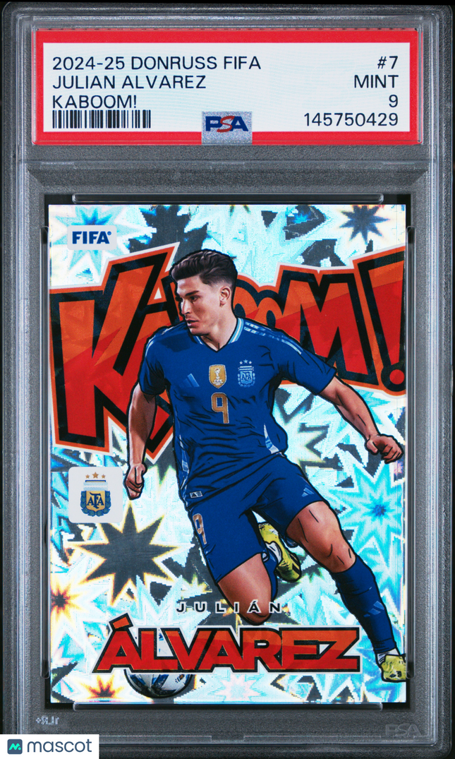 2024-25 Panini Donruss FIFA Kaboom! Julian Alvarez #7 PSA 9