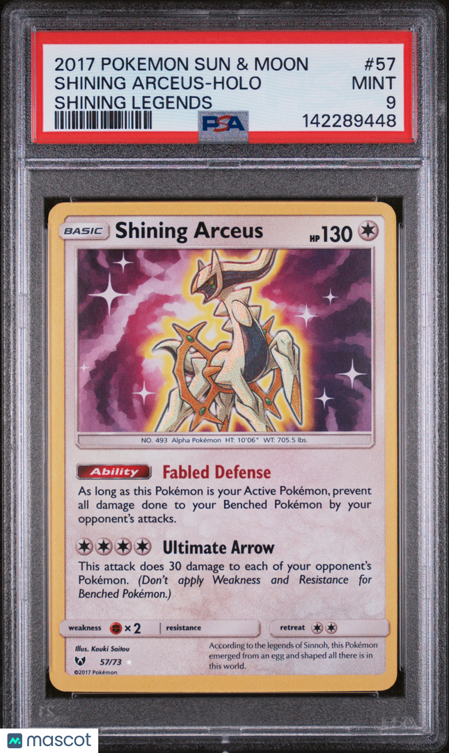 2017 Pokemon Sun & Moon Shining Legends Shining Arceus Shining Legends PSA 9 #57