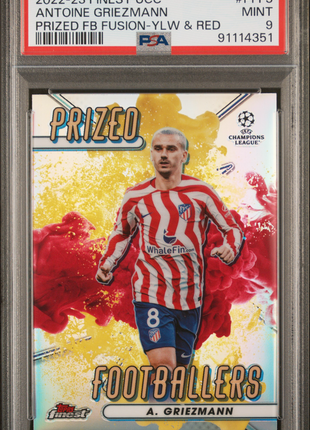 2022-23 Topps Finest Yellow Red Prized Fusion Antoine Griezmann #PFF3 PSA 9