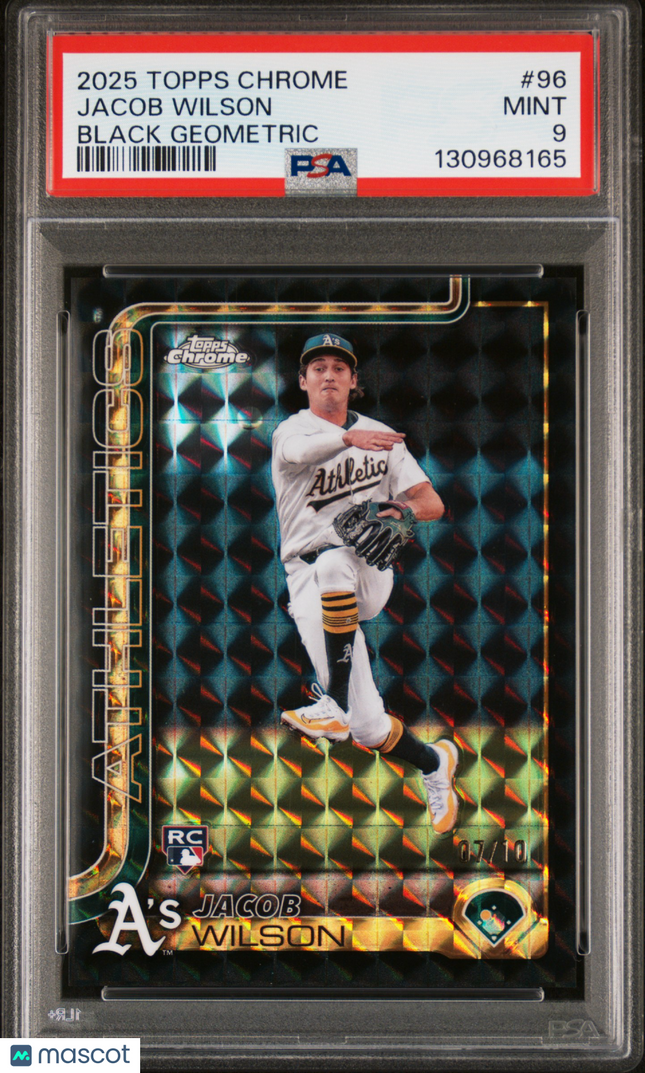 2025 Topps Chrome Jacob Wilson #96 Black Geometric 07/10 PSA 9