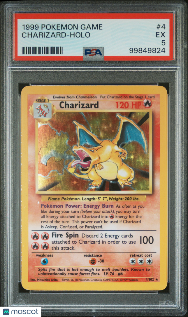 1999 Pokemon Game Charizard PSA 5 #4