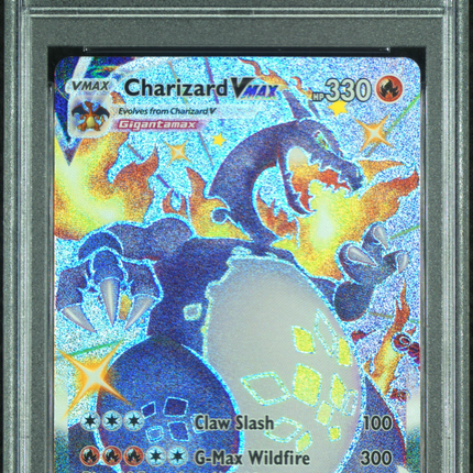 2021 Pokemon Sword & Shield Shining Fates Charizard VMAX Fa PSA 10 #SV107