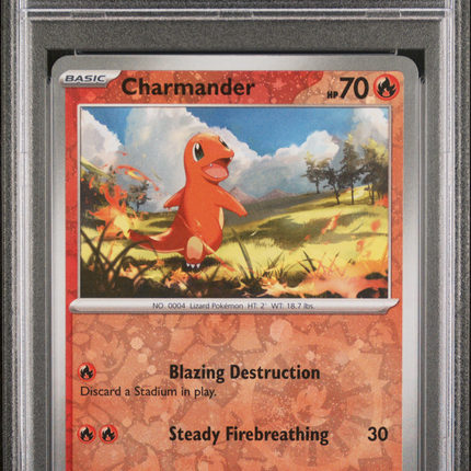 2024 Pokemon Mew EN-151 Charmander 151 5-Pack Mini Tin PSA 8 #004