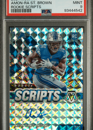 2021 Panini Mosaic Rookie Scripts Amon-Ra ST. Brown #RS28 PSA 9