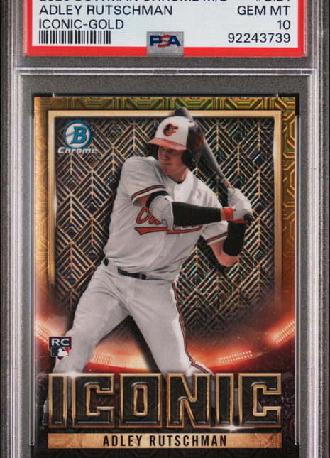 2023 Bowman Chrome Mega Box Iconic Adley Rutschman #BI21 Gold Refractor PSA 10