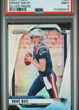 2024 Panini Prizm Drake Maye #329 Silver PSA 9
