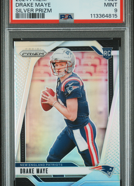 2024 Panini Prizm Drake Maye #329 Silver PSA 9