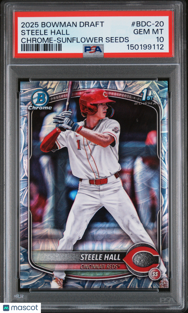 2025 Bowman Draft Steele Hall #BDC-20 Chrome Sunflower Seeds PSA 10