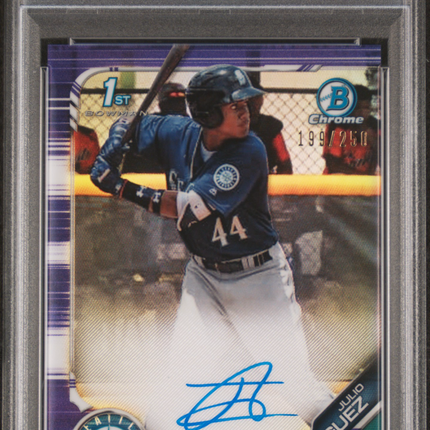 2019 Bowman Chrome Julio Rodriguez #JRO Purple Refractor 199/250 PSA 9 Auto