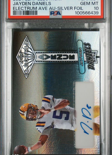 2024 Leaf Electrum Avenue Auto Jayden Daniels #EAAJD1 Silver Foil /3 PSA 10