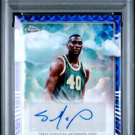 2024 Topps Chrome Sky-Light Signatures Shawn Kemp #SLSSK Purple Geo PSA 9