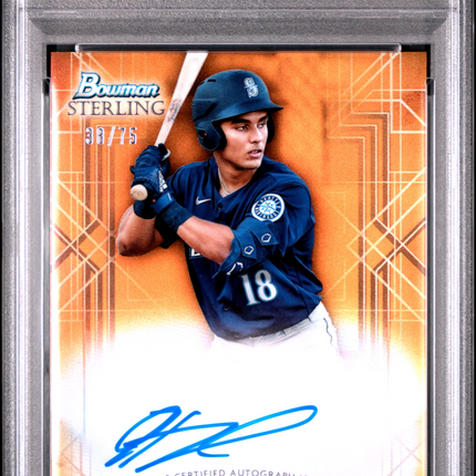 2022 Bowman Sterling Harry Ford #PAHF Orange Refractor 38/75 PSA 10 Auto