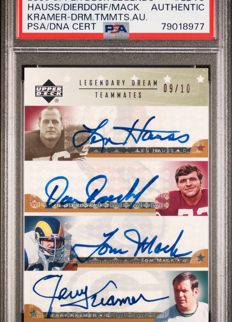 2005 Upper Deck Legends Auto Tom Mack Dan Dierdorf Jerry Kramer Len Hauss Psa A