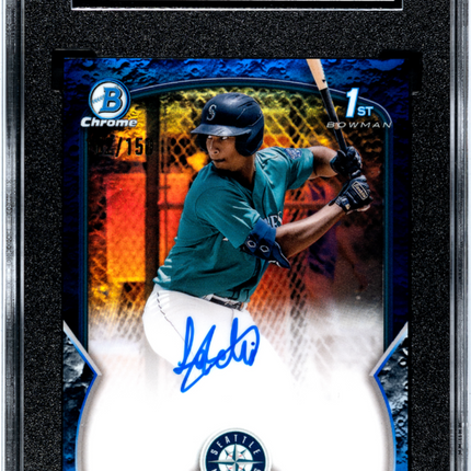 2023 Bowman Chrome Lazaro Montes #CPALM Blue Lunar Refractor SGC 10 Auto 10 /150