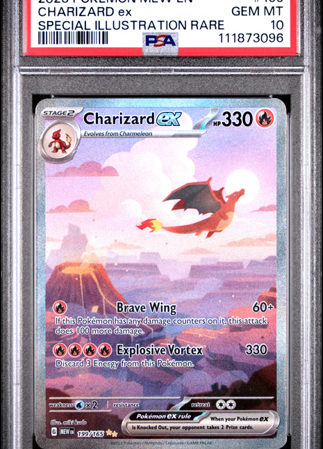 2023 Pokemon Mew EN-151 Charizard EX Special Illustration Rare PSA 10 #199