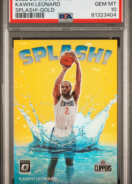 2022 Panini Donruss Optic Splash! Kawhi Leonard #8 Gold PSA 10