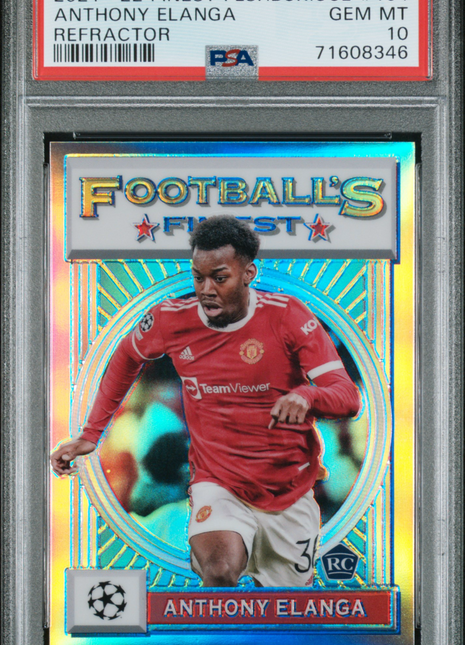 2021-22 Topps Finest Flashbacks UEFA Anthony Elanga #164 Refractor PSA 10