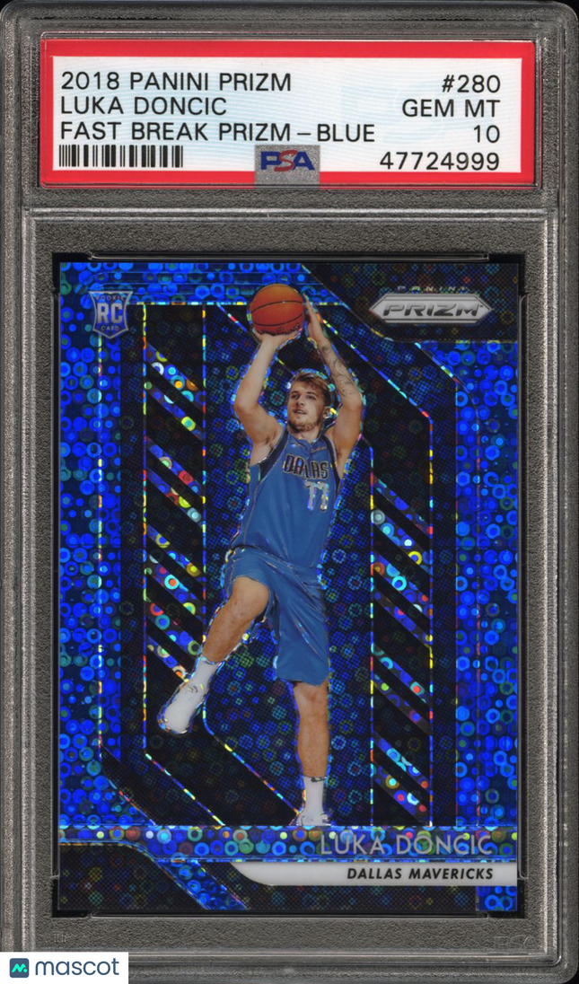 2018 Panini Prizm Luka Doncic #280 Fast Break Blue PSA 10 /175