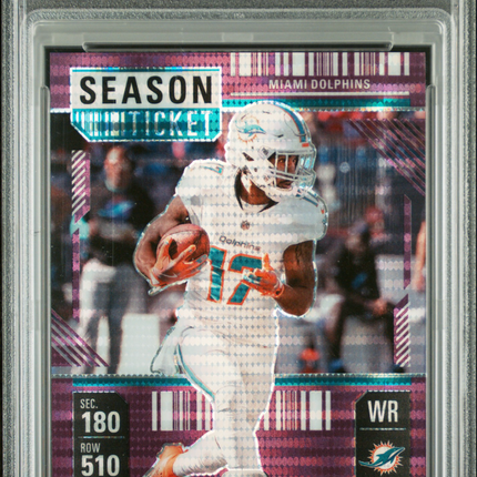 2024 Panini Contenders Optic Jaylen Waddle #35 Purple Pulsar /37 PSA 9