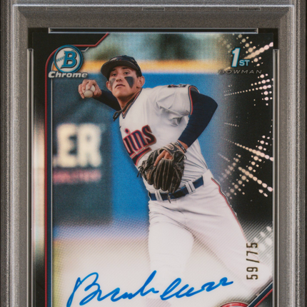 2022 Bowman Draft Chrome Draft Auto Brooks Lee #CDABL Black Refractor /75 PSA 10