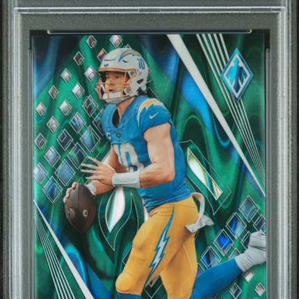 2023 Panini Phoenix Justin Herbert #21 Green Seismic PSA 10 /25