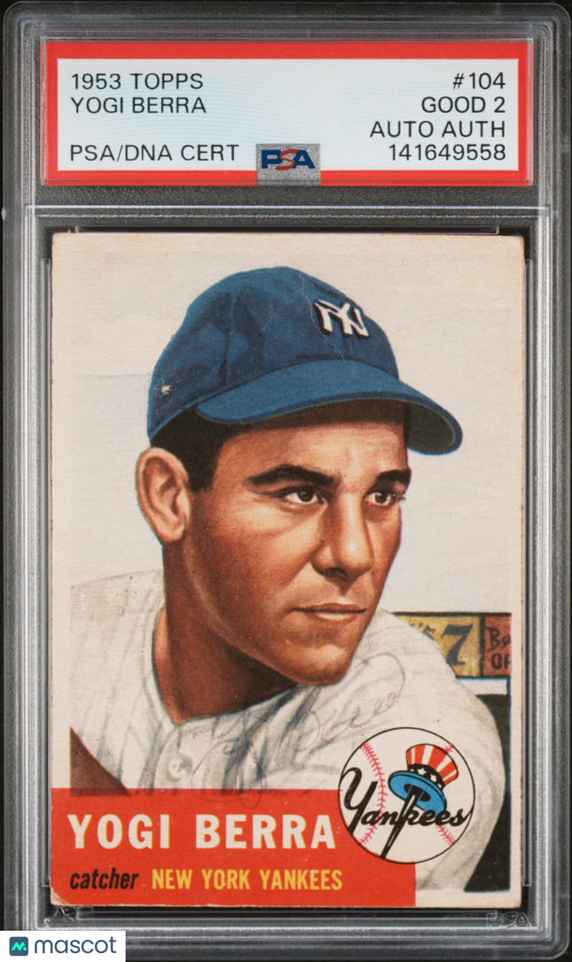 1953 Topps Yogi Berra #104 PSA 2 Authentic Auto
