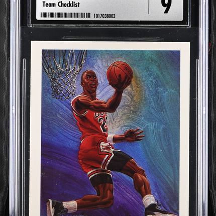 1990-91 Hoops Michael Jordan #358 Team Checklist CGC 9