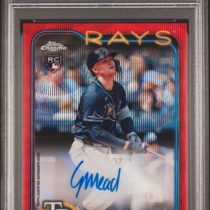 2024 Topps Chrome Update Auto Curtis Mead #ACCME Red Wave 4/5 PSA 9