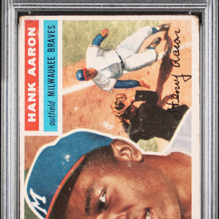 1956 Topps Hank Aaron #31 Gray Back PSA 2