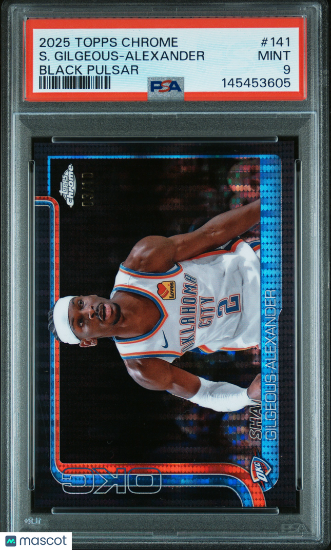 2025 Topps Chrome Shai Gilgeous-Alexander #141 Black Pulsar 03/10 PSA 9