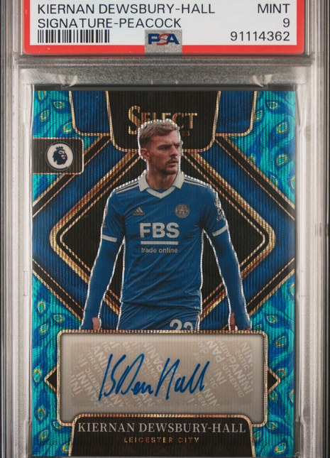 2022-23 Panini Select Peacock Auto Kiernan Dewsbury-Hall #SKDH PSA 9