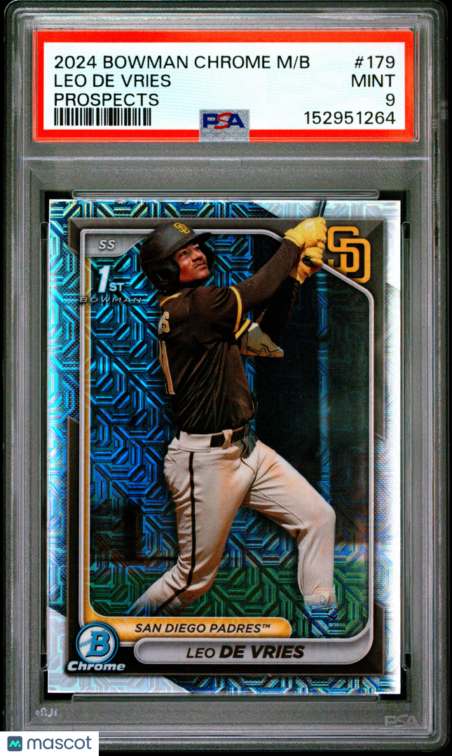 2024 Bowman Mega Box Chrome Prospects Leo De Vries #179 PSA 9