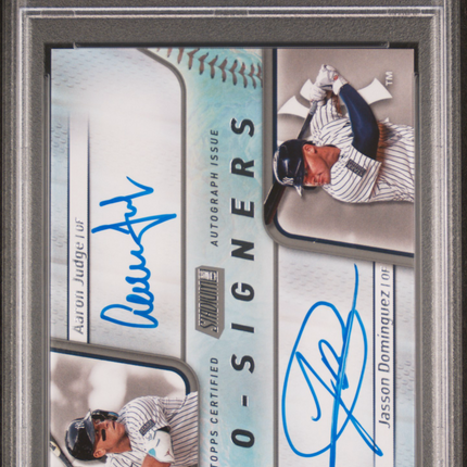2024 Topps Stadium Club Co-Signers Jasson Dominguez Aaron Judge PSA 9 Auto /10