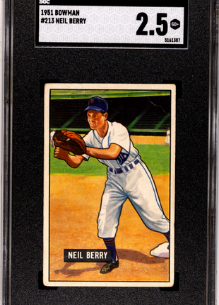 1951 Bowman Neil Berry #213 SGC 2.5