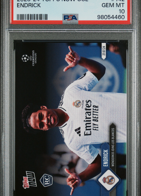2023 Topps Now UEFA Champions League Endrick #142 PSA 10