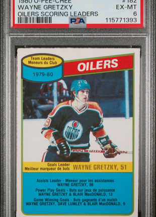 1980 O-Pee-Chee Wayne Gretzky #182 Oilers Scoring Leaders PSA 6