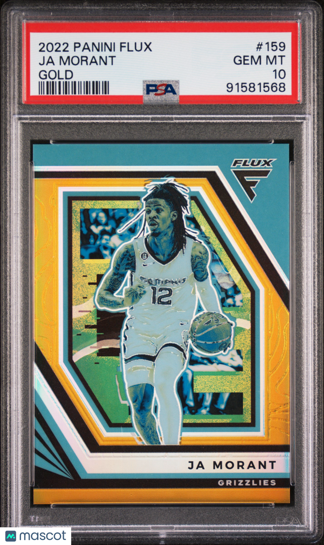 2022 Panini Flux Ja Morant #159 Gold /10 PSA 10