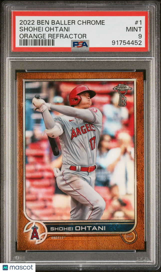 2022 Topps Chrome Ben Baller Shohei Ohtani #1 Orange Refractor PSA 9 /25
