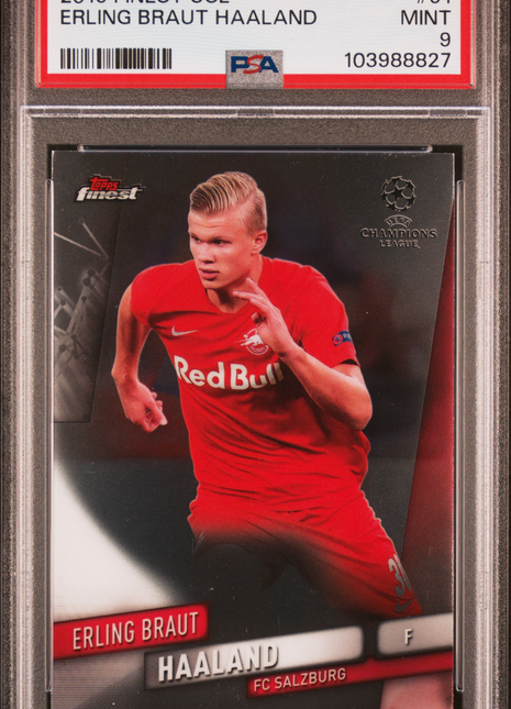 2019 Finest UEFA Champions League Erling Braut Haaland #91 PSA 9