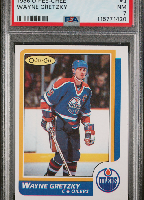 1986 O-Pee-Chee Wayne Gretzky #3 PSA 7