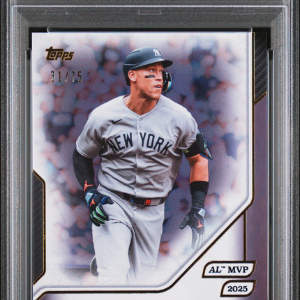 2025 Topps MLB MVP Collection Aaron Judge #44 Purple Foil 31/75 PSA 10