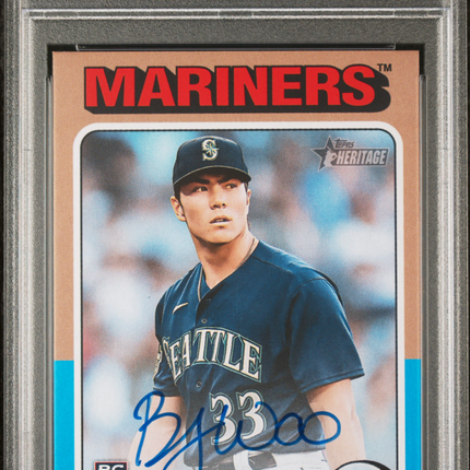 2024 Topps Heritage Real One Autographs Bryan Woo #ROABW PSA 9 Auto