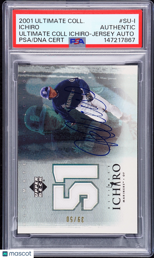 2001 Ultimate Collection Ichiro Ichiro Suzuki #SU-I Rc Jersey Auto /50 PSA A