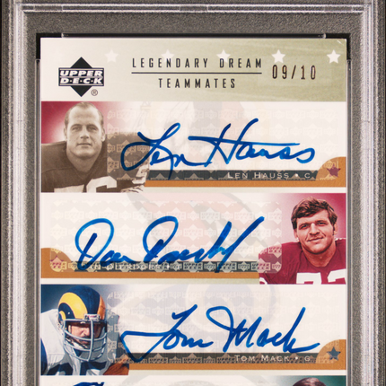 2005 UD Legends Teammates Dan Dierdorf Tom Mack Kramer Hauss /10 PSA A Auto
