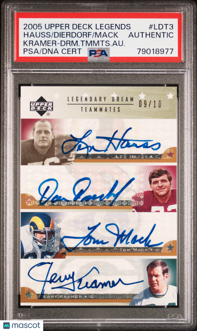 2005 UD Legends Teammates Dan Dierdorf Tom Mack Kramer Hauss /10 PSA A Auto