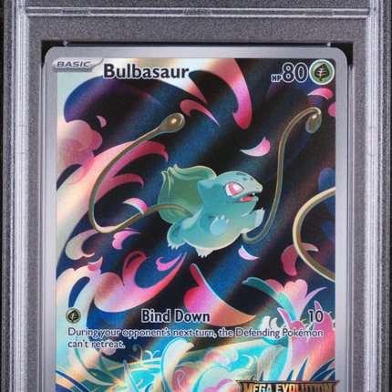 2025 Pokemon Meg EN-Mega Evolution Bulbasaur Enhanced Bstr Box Topper PSA 8 #133