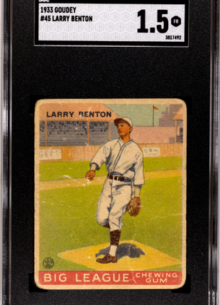 1933 Goudey Larry Benton #45 SGC 1.5