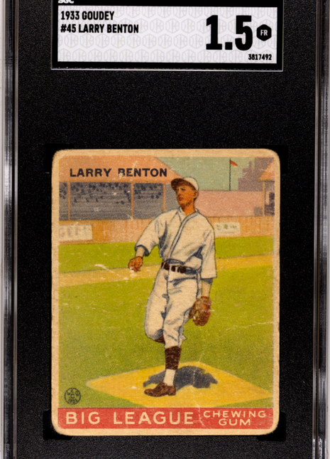 1933 Goudey Larry Benton #45 SGC 1.5