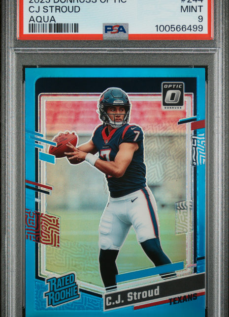 2023 Panini Donruss Optic CJ Stroud #244 Aqua PSA 9
