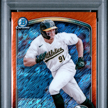2025 Bowman Chrome Prospects Nick Kurtz #BCP114 Orange Shimmer 08/25 PSA 10